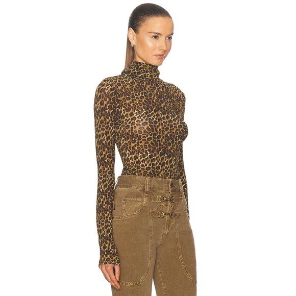 Isabel Marant Joyela Top in Leopard Animal Print Long Sleeve 38 NWT $390 - Picture 2 of 4